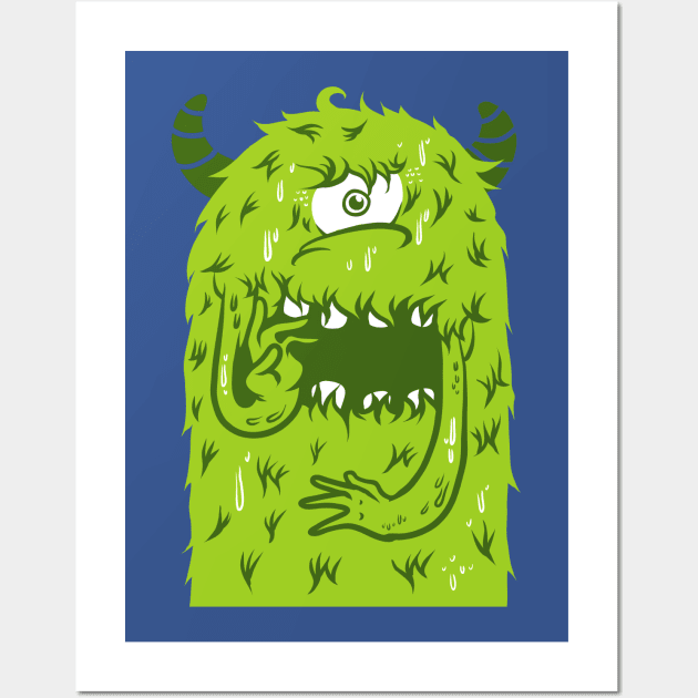 green monster one eye Wall Art by Mako Design 